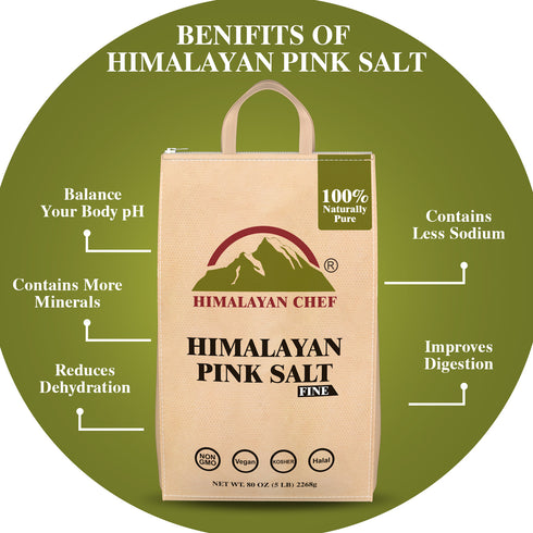 Himalayan Chef Pink Salt Fine - 5 lbs Bag | Pack of 3